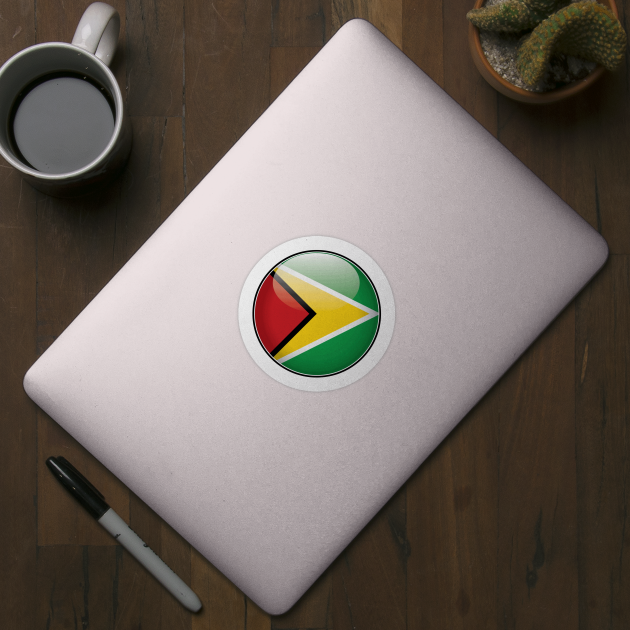 Guyana National Flag Glossy Button by IslandConcepts